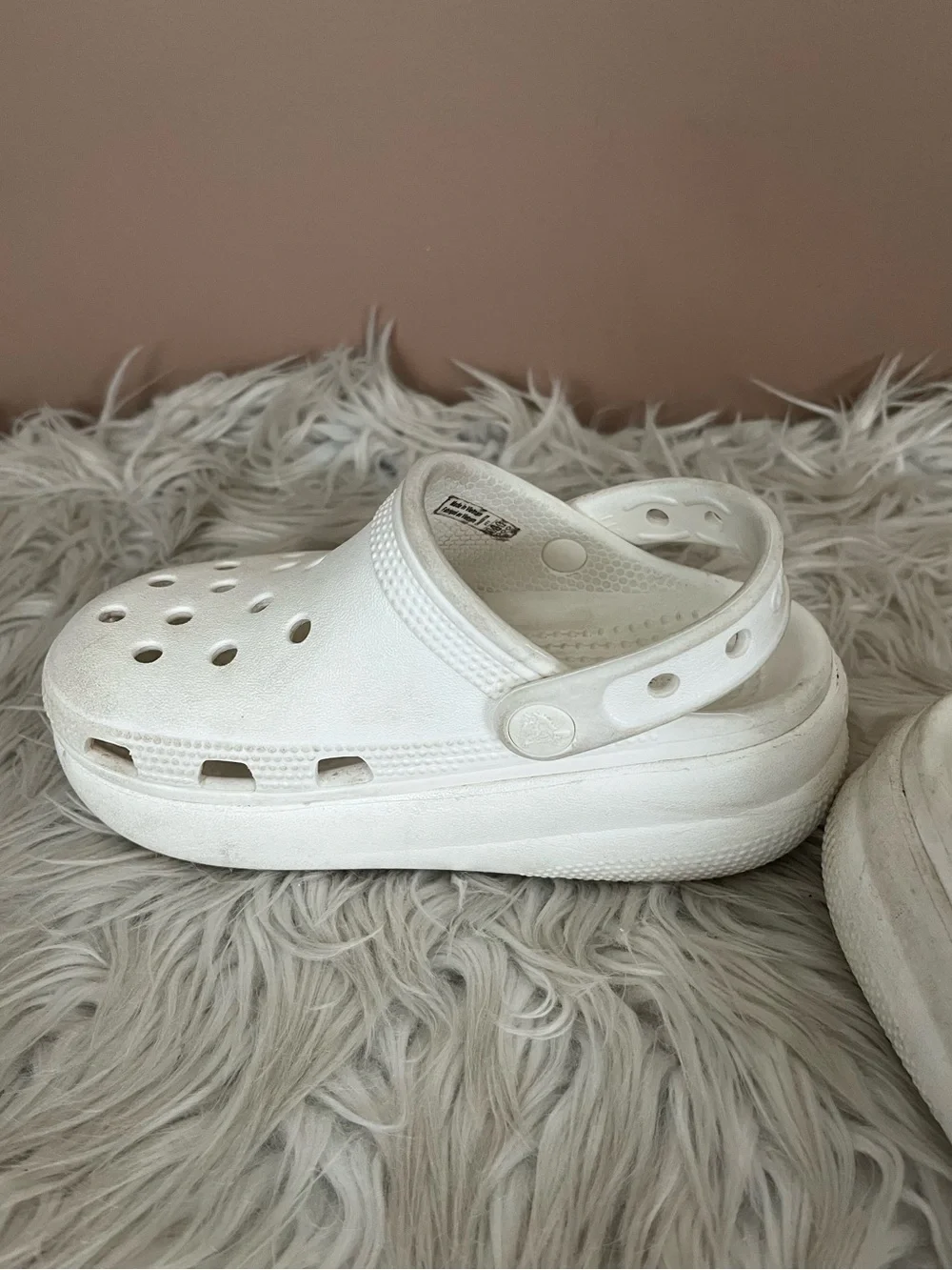 {CROCS} Platform Clog Sandals in White - Youth 11